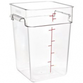 Cambro - CamSquares Food Storage Container, 18 Quart Square PC Clear Plastic