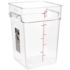 Cambro - CamSquares Food Storage Container, 22 Quart Square PC Clear Plastic