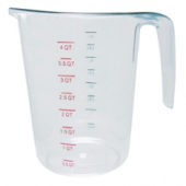 Winco - Measuring Cup with Color Graduations, 4 Quart Polycarbonate Plastic