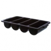 Cutlery Box, 4 Compartment, Black Plastic