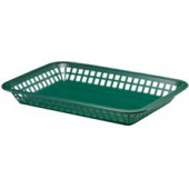 Tablecraft - Basket, Rectangular Platter Style, Forest Green Plastic, 11.75x8.5x1.5