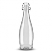 Libbey - Water Bottle with Wire Bail Lid and White Stopper, 34.6 oz Glass, 6 count