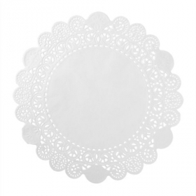Lace Doilie, 10&quot; Round White, 10/500 count