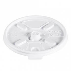 Dart - Lift &#039;n&#039; Lock Lid for 10 oz Foam Cups, White HIPS Plastic, 1000 count