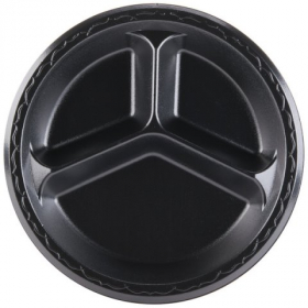 Genpak - Plate, 10&quot; Laminated 3 Compartment Plate, Black