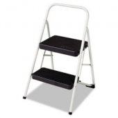 Step Stool, 2-Step Folding Steel Cool Gray, 17.375x18x28.125