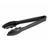 Winco - Tongs, 9&quot; Black Scalloped Polycarbonate Plastic