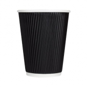 Karat - Hot Paper Cup, 12 oz Black Ripple, 500 count