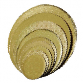 Cake Circle, 12&quot; Gold Scalloped, 100 count