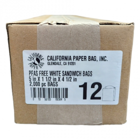 Sandwich Bag, #12, White, 5x1.5x4.5