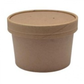 Food Container/Lid Combo, 12 oz Kraft Paper, 250 count