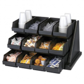 Cambro - Versa Organizer Rack with 12 Bins, 25.125x21.375x.14.25 Black, each