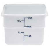 Cambro - CamSquares Food Storage Container, 12 Quart Square Poly White Plastic