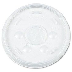 Dart - Cold Cup Lid with Straw Slot, Fits 12 oz Cups, Translucent Plastic, 1000 count