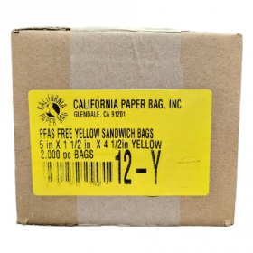 Sandwich Bag, #12, Yellow, 5x1.5x4.5