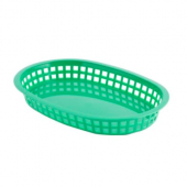 Tablecraft - Basket, Oval, Green Plastic, 10.5x7x1.5