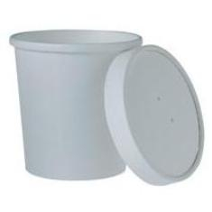 Food Container/Lid Combo, 16 oz White Paper, 250 count