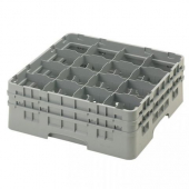 Cambro - Camrack Glass Rack with 16 Compartments and 2 Extenders, Full Size, Soft Gray Plastic, each