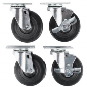 Casters, 4&quot; Swivel, 2 with Brakes and 2 without Brakes, set