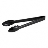 Winco - Tongs, 12&quot; Black Scalloped Polycarbonate Plastic