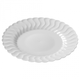 Fineline Settings - Flairware Dessert Plate, 6&quot; White Plastic, 180 count