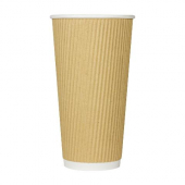 Karat - Hot Paper Cup, 20 oz Kraft Ripple, 500 count