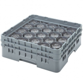 Cambro - Camrack Glass Rack with 20 Compartments, Fits 3.625&quot; Tall Glass, Soft Gray Plastic