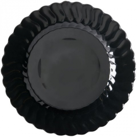 Fineline Settings - Flairware Dinner Plate, 10.25&quot; Black Plastic