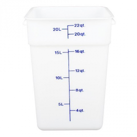 Cambro - CamSquares Food Storage Container, 22 Quart Square Poly White Plastic