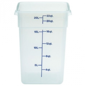 Cambro - CamSquares Food Storage Container, 22 Quart Square Translucent PP Plastic, each