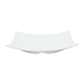 Flare Plate, 7.375 Square White Melamine, 12 count