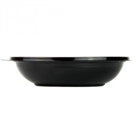Yocup - Bowl, 24 oz Black PET Plastic, 8&quot; Round, 200 count