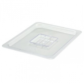 Winco - Food Pan Solid Cover, 1/2 Size Clear PC Plastic