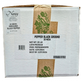 Nancy Brand - Black Pepper, Ground, 28 Mesh Dust Free, 25 Lb