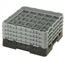 Cambro - Camrack Glass Rack with 25 Compartments, Fits 8.5&quot; Tall Glass, Black Plastic, each