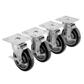 Krowne Metal - Casters, Heavy Duty Universal 4&quot;x4&quot; Plate, 5&quot; Wheel, 4 count