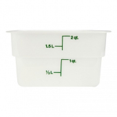 Cambro - CamSquares Food Storage Container, 2 Quart Square Poly White Plastic