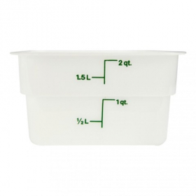Cambro - CamSquares Food Storage Container, 2 Quart Square Poly White Plastic