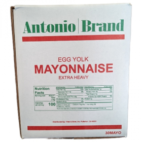 Antonio Brand - Extra Heavy (Egg Yolk) Mayonnaise, 30 Lb White Box