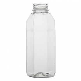 Fineline Settings - Super Sips Juice Bottle, 16 oz Tall Square Clear PET, 126 count