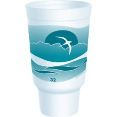 Dart - Foam Cup, Horizon Stock Print, with Carhold (Pedestal), 32 oz