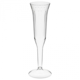 Visions - Champagne Flute, 5 oz Clear Plastic, 1-Piece, 96 count