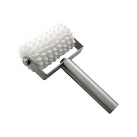 Winco - Dough Roller Docker, 5&quot; Head with 8 Spinning Wheels, Stainless Steel Handle