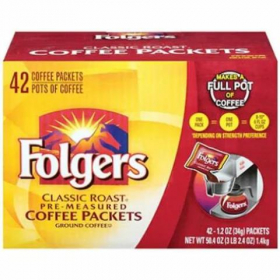 Folgers - Classic Roast Coffee Packets, 42/1.2 oz