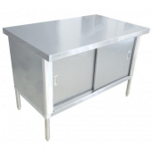 Omcan - Knock-Down Work Table with Cabinet and Flush Edge, 30x72x34 Staineless Steel, each