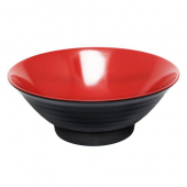 Noodle Bowl, 42 oz Red/Black Melamine, 8.5&quot;, 12 count