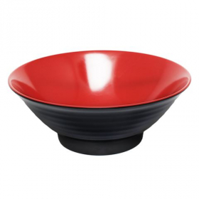 Noodle Bowl, 42 oz Red/Black Melamine, 8.5&quot;, 12 count