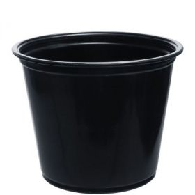  Portion Cup, 5.5 oz Black PP Plastic, 2500 count