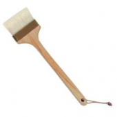 Pastry Brush, Brown Plastic Ferrule, 4&quot; Flat Boar Bristles, 12&quot; Handle