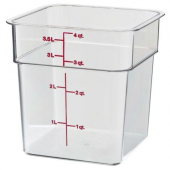 Cambro - CamSquares Food Storage Container, 4 Quart Square PC Clear Plastic